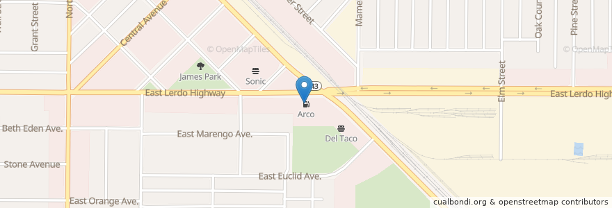 Mapa de ubicacion de Arco en United States, California, Kern County, Shafter, Shafter.