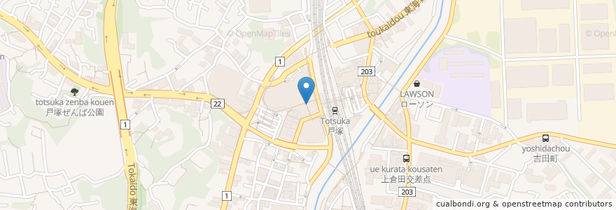 Mapa de ubicacion de りそな銀行 en اليابان, كاناغاوا, 横浜市, 戸塚区.