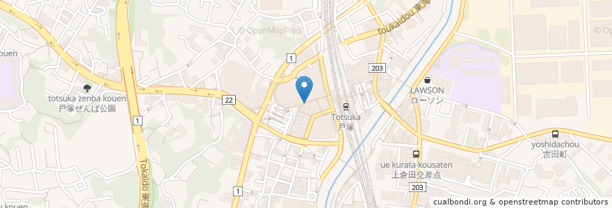 Mapa de ubicacion de ミスタードーナツ en Japan, 神奈川県, Yokohama, 戸塚区.