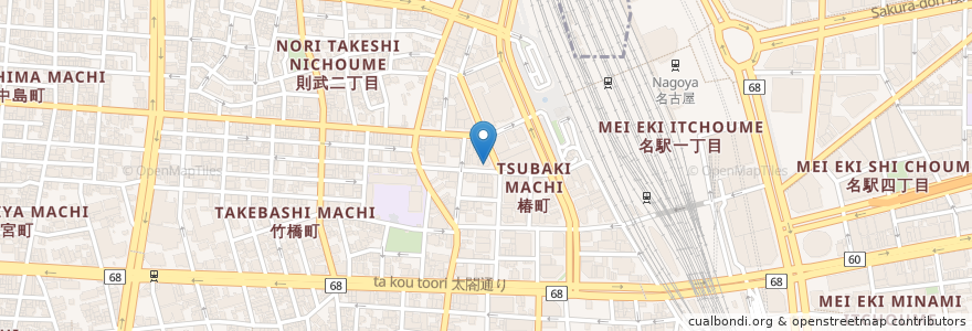 Mapa de ubicacion de ashitaba en اليابان, 愛知県, 名古屋市, 中村区.