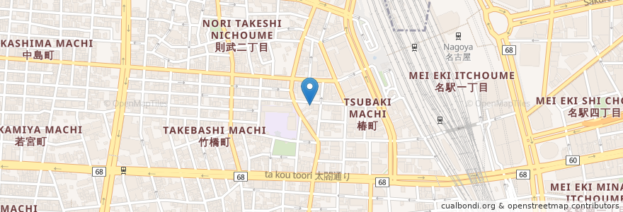 Mapa de ubicacion de しんちゃん en Japão, 愛知県, Nagoia, 中村区.