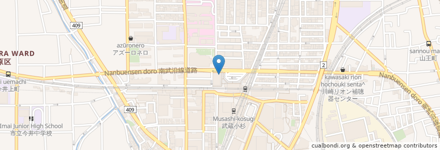 Mapa de ubicacion de コート・ダジュール en Jepun, 神奈川県, 川崎市, 中原区.