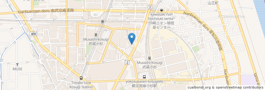 Mapa de ubicacion de 信愛ホームケアクリニック en اليابان, كاناغاوا, 川崎市, 中原区.