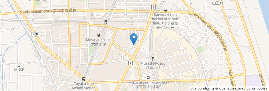 Mapa de ubicacion de 早稲田アカデミー en 日本, 神奈川縣, 川崎市, 中原区.
