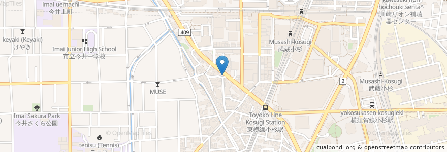 Mapa de ubicacion de 酒楽酒酒酒 en Japão, 神奈川県, 川崎市, 中原区.
