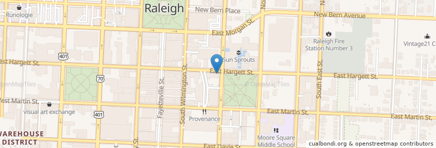 Mapa de ubicacion de Caffe Luna en 미국, 노스캐롤라이나, Wake County, Raleigh.