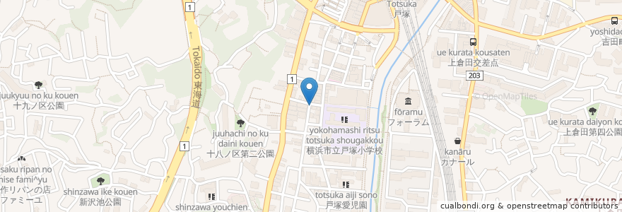 Mapa de ubicacion de 珈琲貴族 en Japan, 神奈川県, Yokohama, 戸塚区.