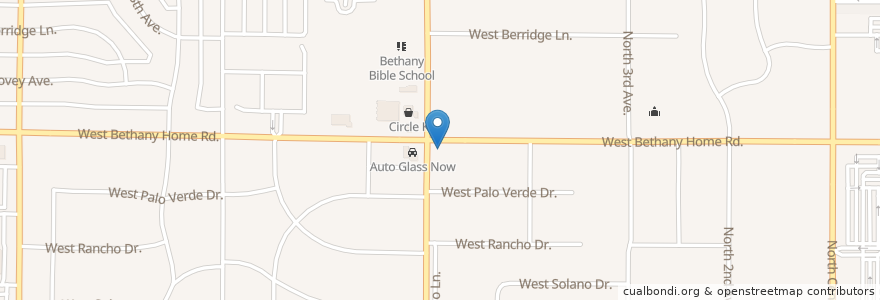 Mapa de ubicacion de Chevron en United States, Arizona, Maricopa County, Phoenix.