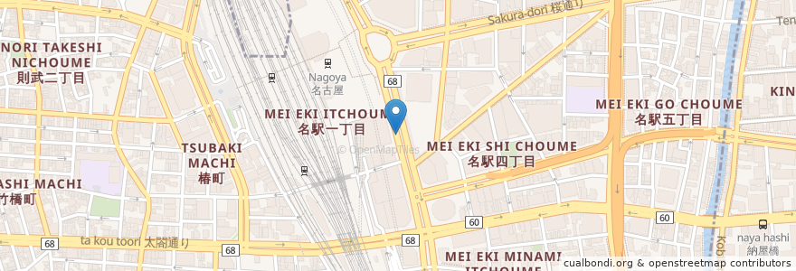 Mapa de ubicacion de 有料トイレ en Japan, Aichi Prefecture, Nagoya, Nakamura Ward.
