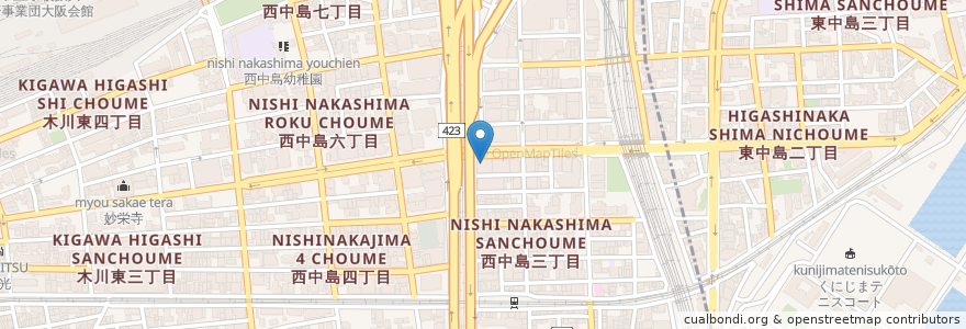 Mapa de ubicacion de モスバーガー en ژاپن, 大阪府, 大阪市, 淀川区.