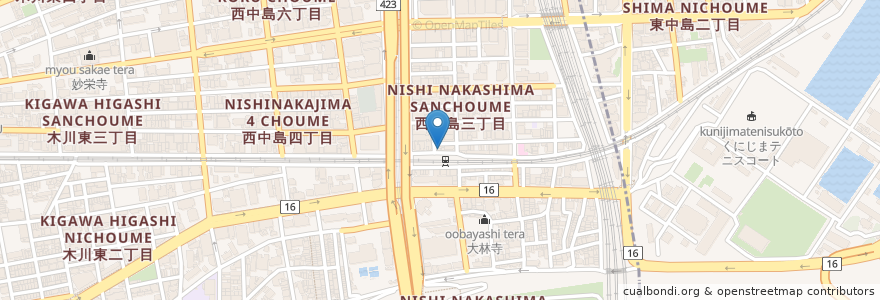 Mapa de ubicacion de 道楽うどん en ژاپن, 大阪府, 大阪市, 淀川区.