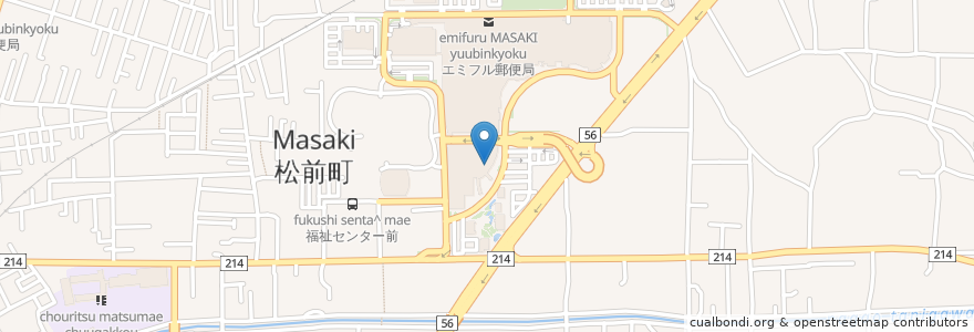 Mapa de ubicacion de サンタカフェ フレンズ en Japan, Präfektur Ehime, 伊予郡, 松前町.