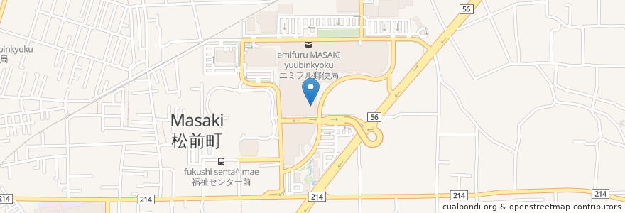 Mapa de ubicacion de ミスタードーナツ エミフルMASAKIショップ en Japão, 愛媛県, 伊予郡, 松前町.