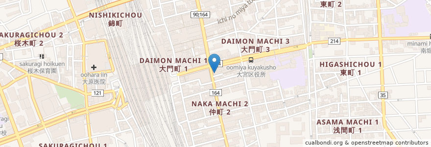 Mapa de ubicacion de 三井住友銀行 en 日本, 埼玉县, 埼玉市, 大宮区.