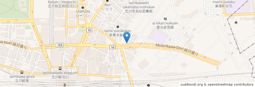 Mapa de ubicacion de 串焼炭家 en Япония, Токио, Татикава.