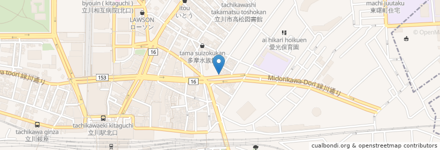 Mapa de ubicacion de 厨ぼうず en Japonya, 東京都, 立川市.