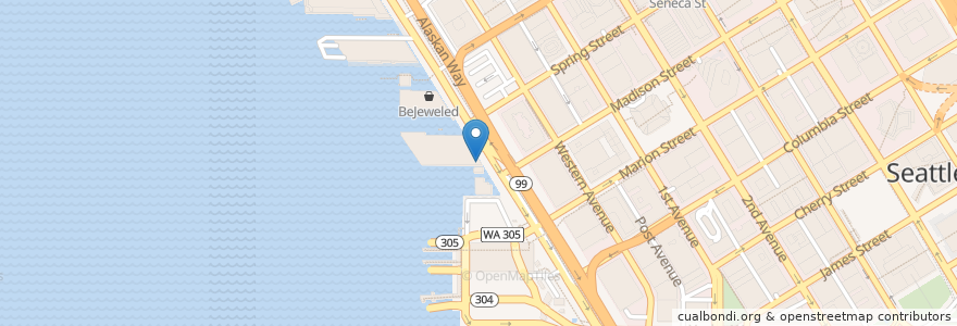 Mapa de ubicacion de Ivar's Fish Bar en Соединённые Штаты Америки, Вашингтон, King County, Seattle.