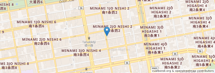 Mapa de ubicacion de 酒とそば まるき en Jepun, 北海道, 石狩振興局, 札幌市, 中央区.