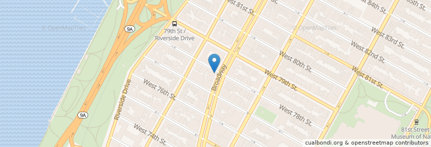 Mapa de ubicacion de La Caridad 78 en アメリカ合衆国, ニューヨーク州, New York, New York County, Manhattan, Manhattan Community Board 7.