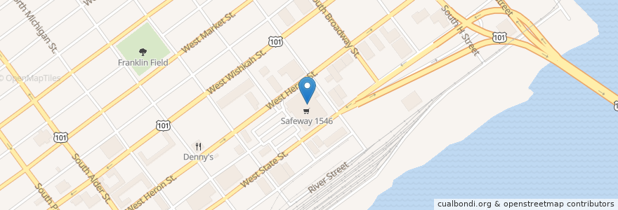 Mapa de ubicacion de Safeway Pharmacy en 미국, 워싱턴, Grays Harbor County, Aberdeen.