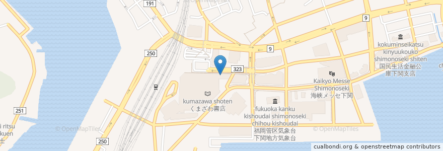Mapa de ubicacion de わたみん家 en 日本, 山口県, 下関市.