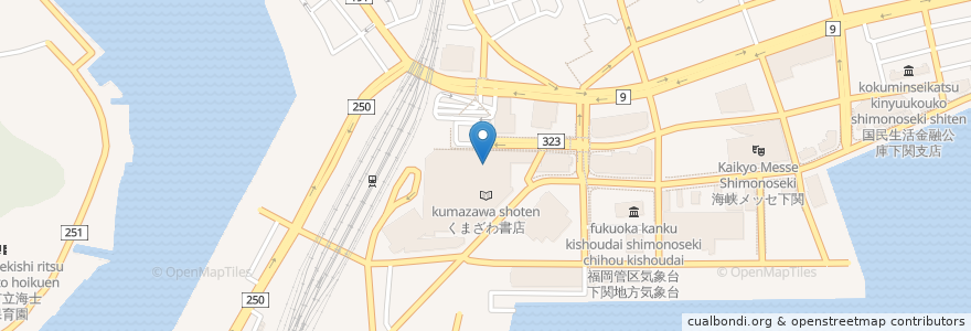 Mapa de ubicacion de マツモトキヨシ en Japão, 山口県, 下関市.