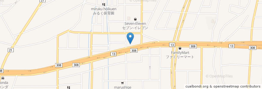 Mapa de ubicacion de マクドナルド en 日本, 大阪府, 東大阪市.