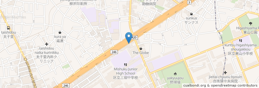Mapa de ubicacion de 板蕎麦山灯香 en اليابان, 東京都, 世田谷区.