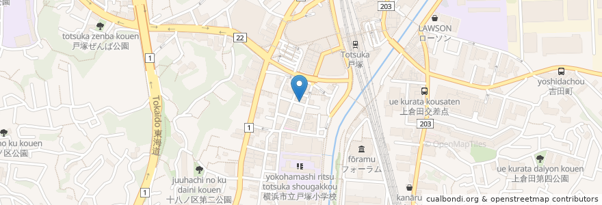 Mapa de ubicacion de 鳥貴族 en 日本, 神奈川縣, 横滨市, 戸塚区.