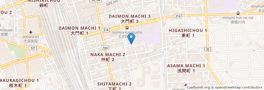 Mapa de ubicacion de 倉屋敷稲荷神社 en اليابان, 埼玉県, さいたま市, 大宮区.