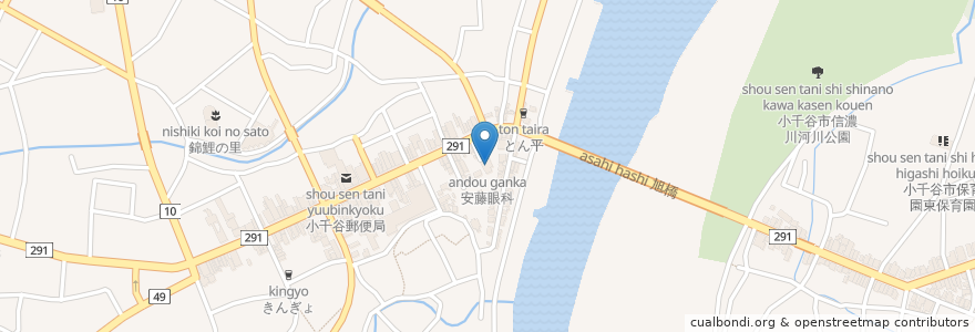 Mapa de ubicacion de 安藤眼科 en Jepun, 新潟県, 小千谷市.