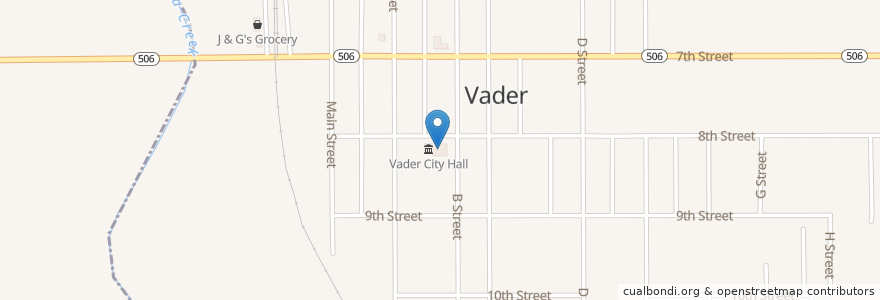 Mapa de ubicacion de Vader Police Department en Verenigde Staten, Washington, Lewis County, Vader, Vader.