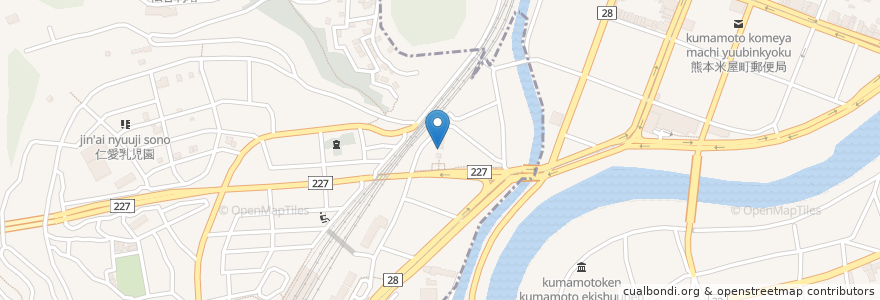 Mapa de ubicacion de 北岡神社 en اليابان, 熊本県, 熊本市, 中央区.