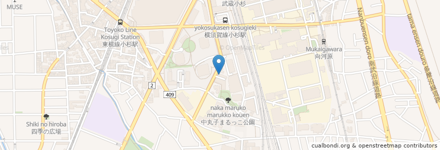 Mapa de ubicacion de 小杉内科ファミリークリニック en Japan, Kanagawa Prefecture, Kawasaki, Nakahara Ward.