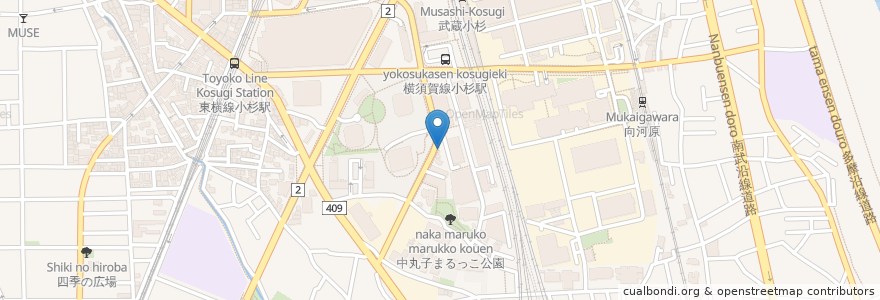 Mapa de ubicacion de BISTRO30 en ژاپن, 神奈川県, 川崎市, 中原区.