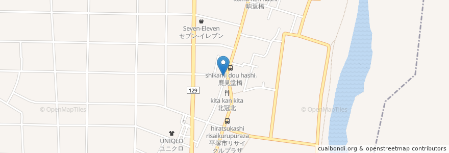 Mapa de ubicacion de エーリュー en 日本, 神奈川県, 平塚市.
