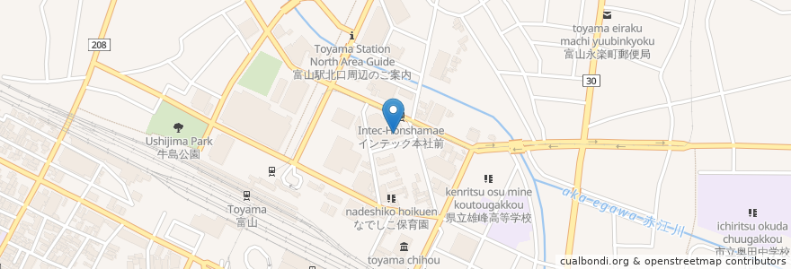 Mapa de ubicacion de 富山第一銀行 en Giappone, Prefettura Di Toyama, 富山市.