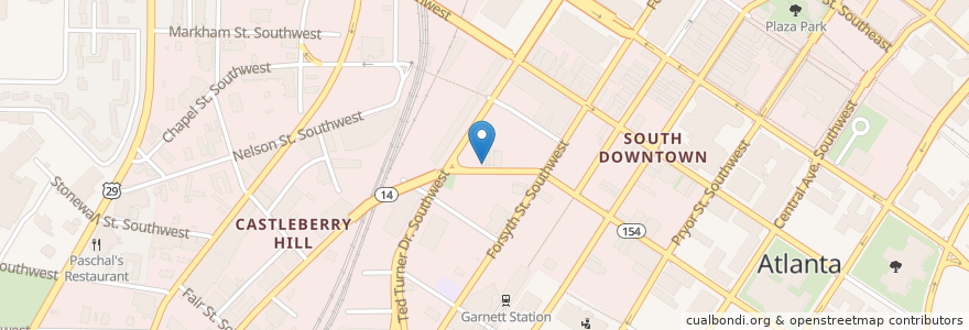 Mapa de ubicacion de Suede Tapas Lounge en 미국, 조지아, Fulton County, Atlanta.