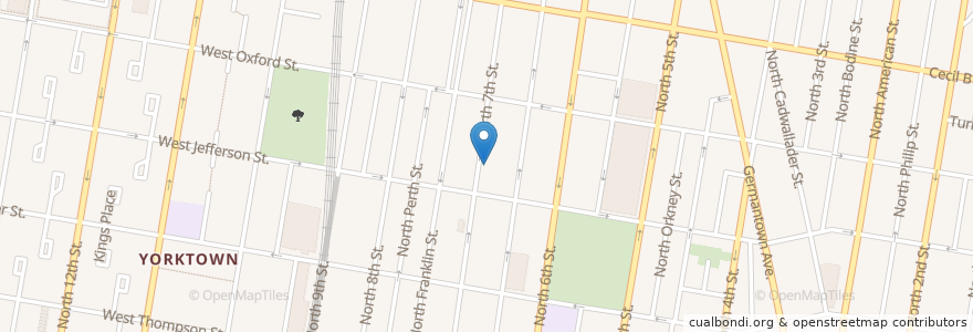 Mapa de ubicacion de BM Oakley Memorial Temple Church en 미국, 펜실베이니아, Philadelphia County, 필라델피아.