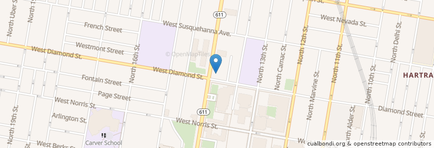 Mapa de ubicacion de Berean Presbyterian Care Closet en 美利坚合众国/美利堅合眾國, 宾夕法尼亚 / 賓夕法尼亞州, Philadelphia County, 費城.