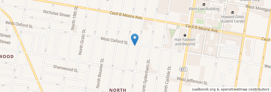 Mapa de ubicacion de North Philadelphia SDA Church en 美利坚合众国/美利堅合眾國, 宾夕法尼亚 / 賓夕法尼亞州, Philadelphia County, 費城.