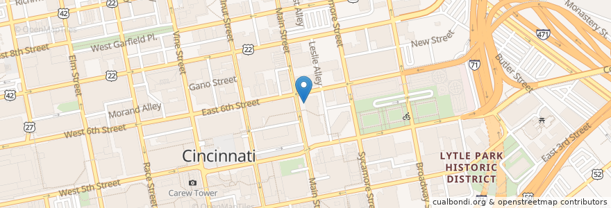 Mapa de ubicacion de Cinfed Federal Credit Union en 美利坚合众国/美利堅合眾國, 肯塔基州, 俄亥俄州, 漢彌爾頓縣, Cincinnati.