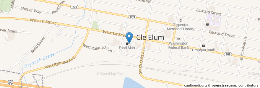 Mapa de ubicacion de Subway en Amerika Syarikat, Washington, Kittitas County, Cle Elum.