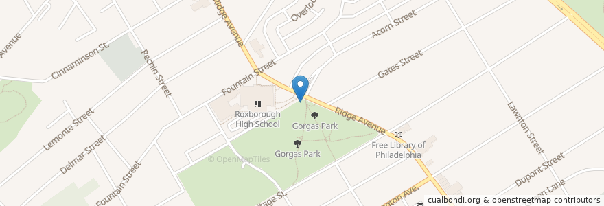 Mapa de ubicacion de Gorgas Park Farmers Market en 미국, 펜실베이니아, Philadelphia County, 필라델피아.