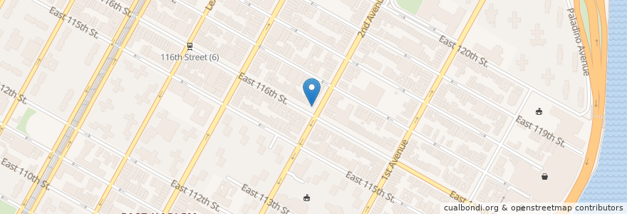 Mapa de ubicacion de Sandy Restaurant en 미국, 뉴욕, New York, New York County, Manhattan, Manhattan Community Board 11.