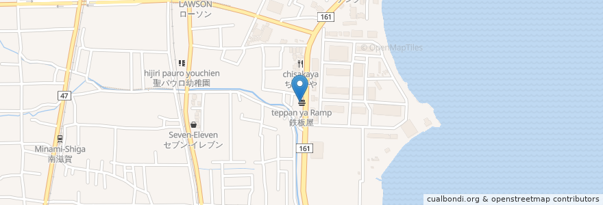 Mapa de ubicacion de 鉄板屋 Ramp en Japan, 滋賀県, 大津市.