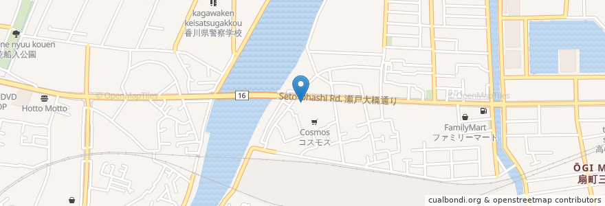 Mapa de ubicacion de ディスカウントドラッグコスモス en 일본, 가가와현, 高松市.