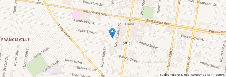 Mapa de ubicacion de Baptist Women's Center en États-Unis D'Amérique, Pennsylvanie, Philadelphia County, Philadelphia.