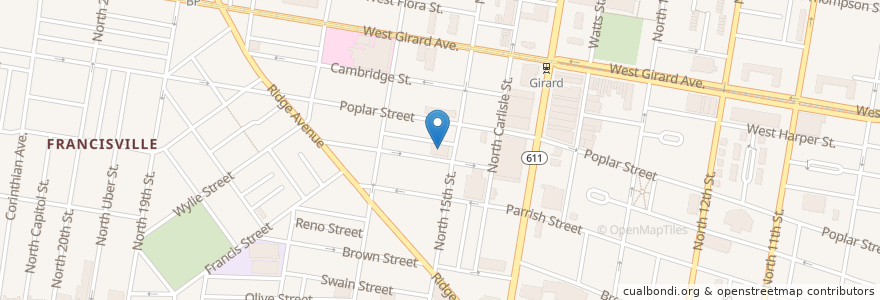 Mapa de ubicacion de Second Pilgrim Baptist Church en United States, Pennsylvania, Philadelphia County, Philadelphia.