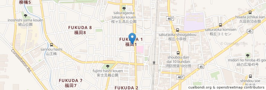 Mapa de ubicacion de 大和桜ヶ丘薬局 en اليابان, كاناغاوا, 大和市.